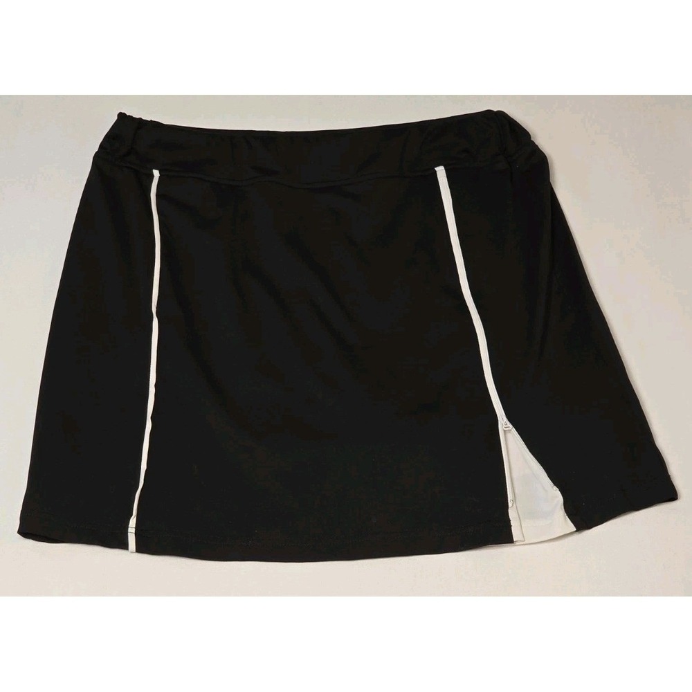 Bette and Court Womens Skort Black White A-Line Flowy Elastic Waist Golf Skirt